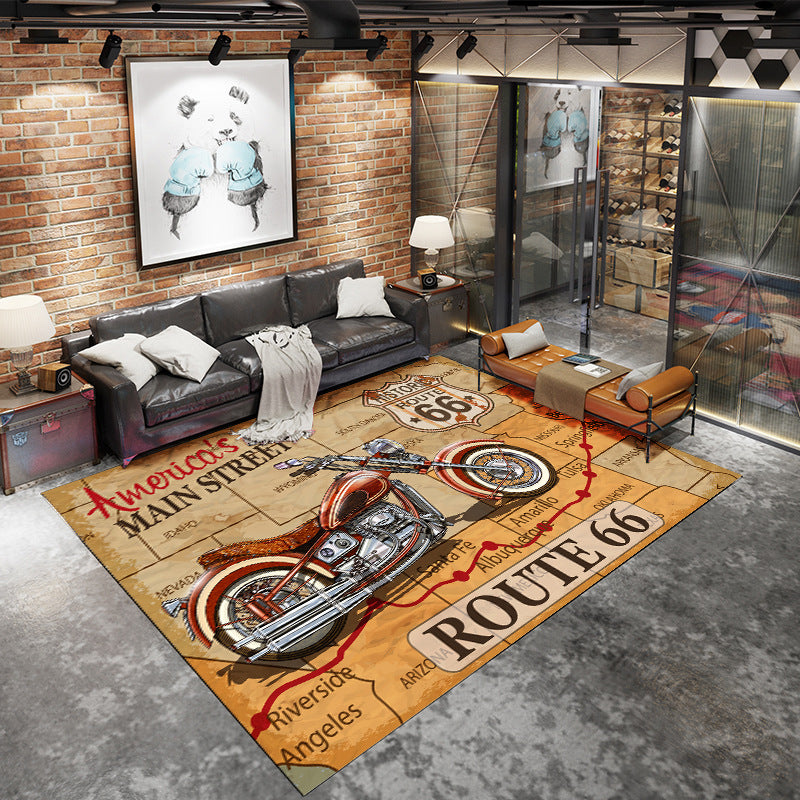 Industrial Style Rug – Vintage American Living Room & Garage Carpet