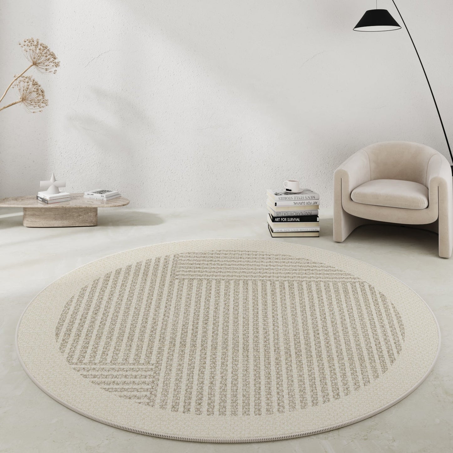 Wabi-Sabi Round Rug – Non-Slip Office & Gaming Chair Mat