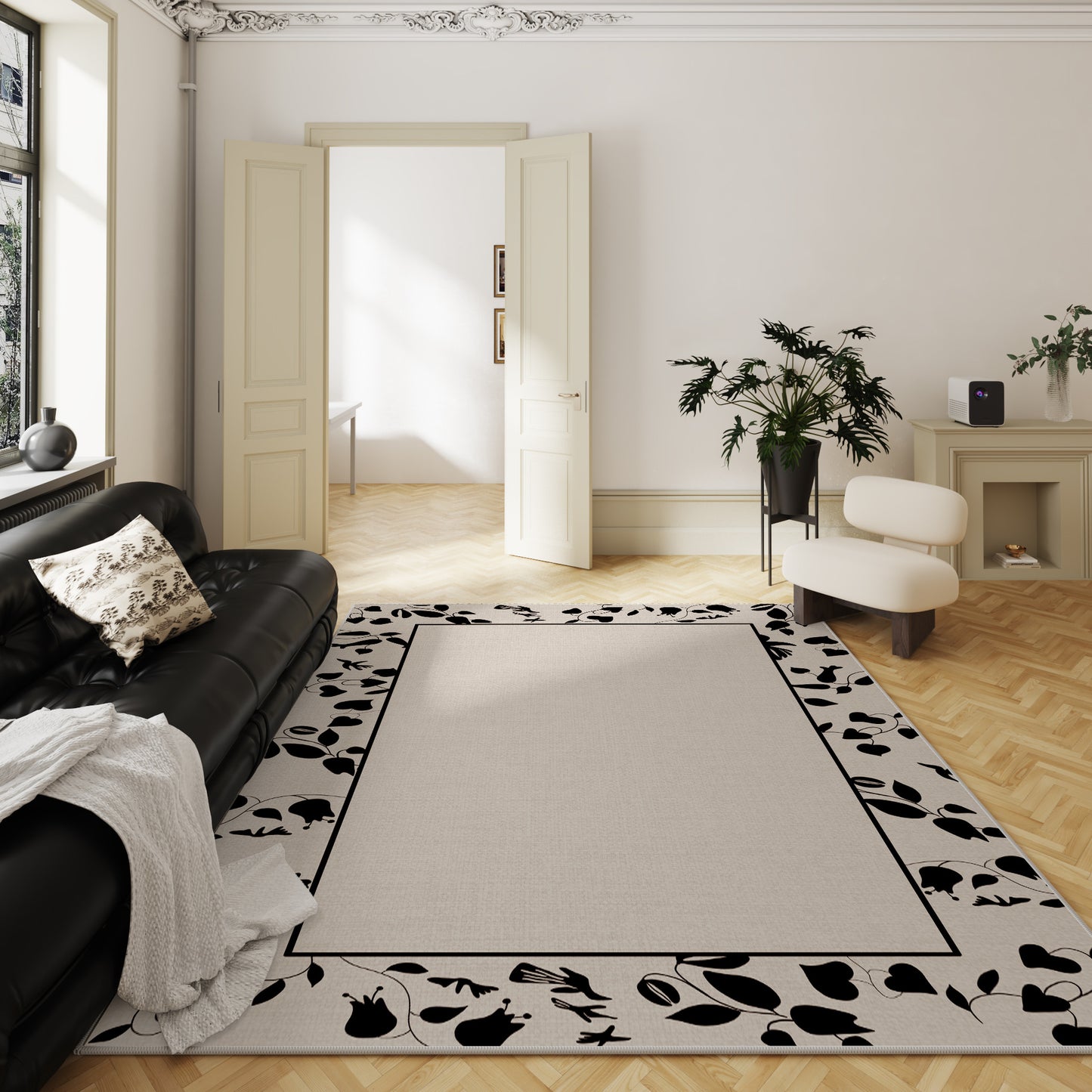 French Cream Rug – Vintage, Modern Minimalist Rug