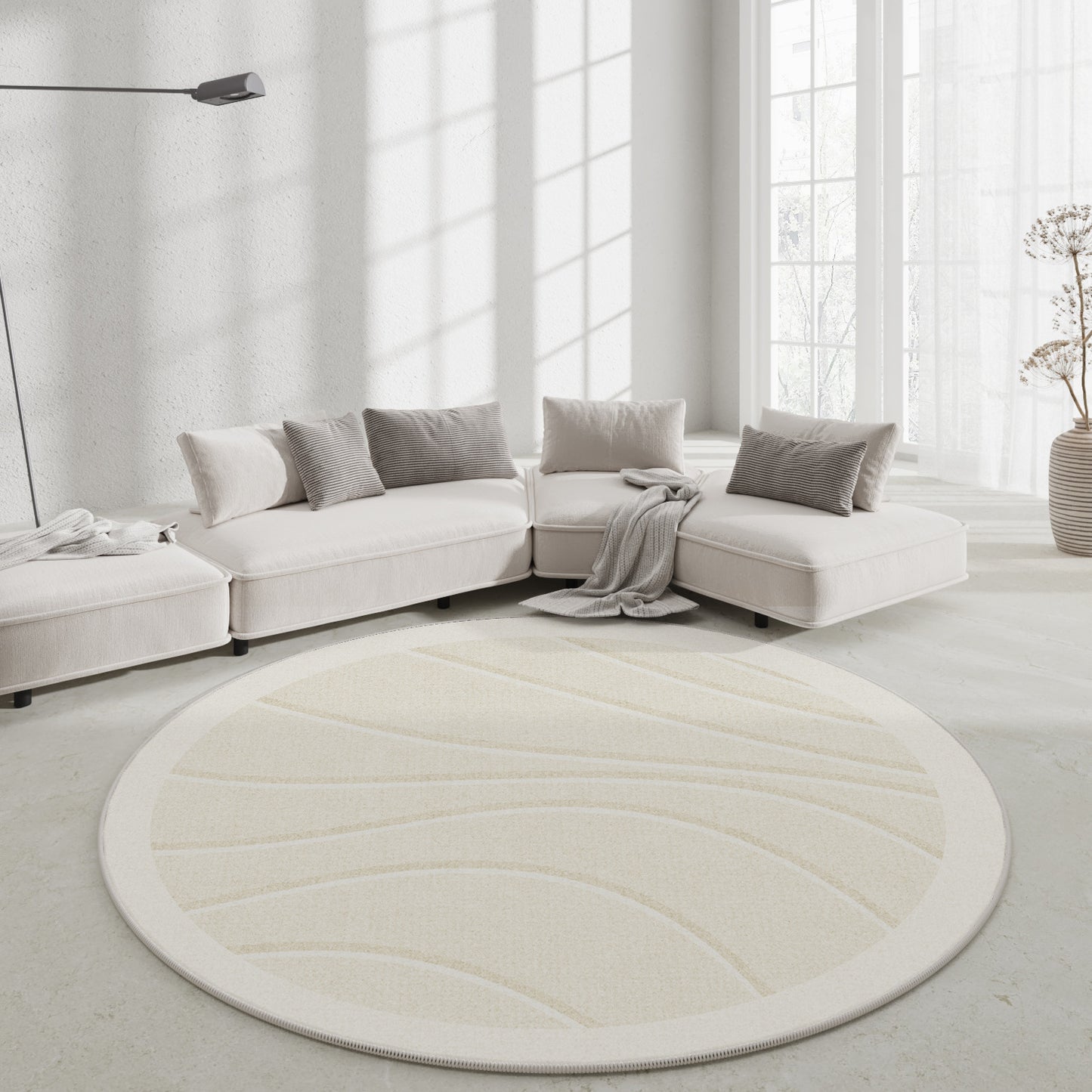 Wabi-Sabi Round Rug – Anti-Slip & Soundproof Floor Mat for Home & Office
