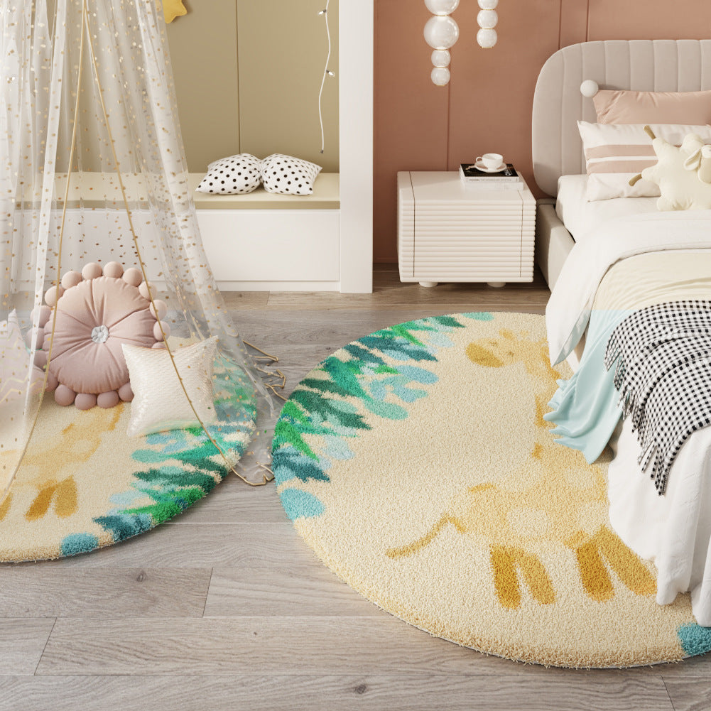 Cartoon Round Area Rug – Living Room, Study, Kids, Nordic Minimalist, Bedside Carpet