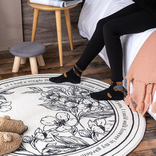 Round Faux Cashmere Rug – Soft & Non-Slip for Living Room & Bedroom