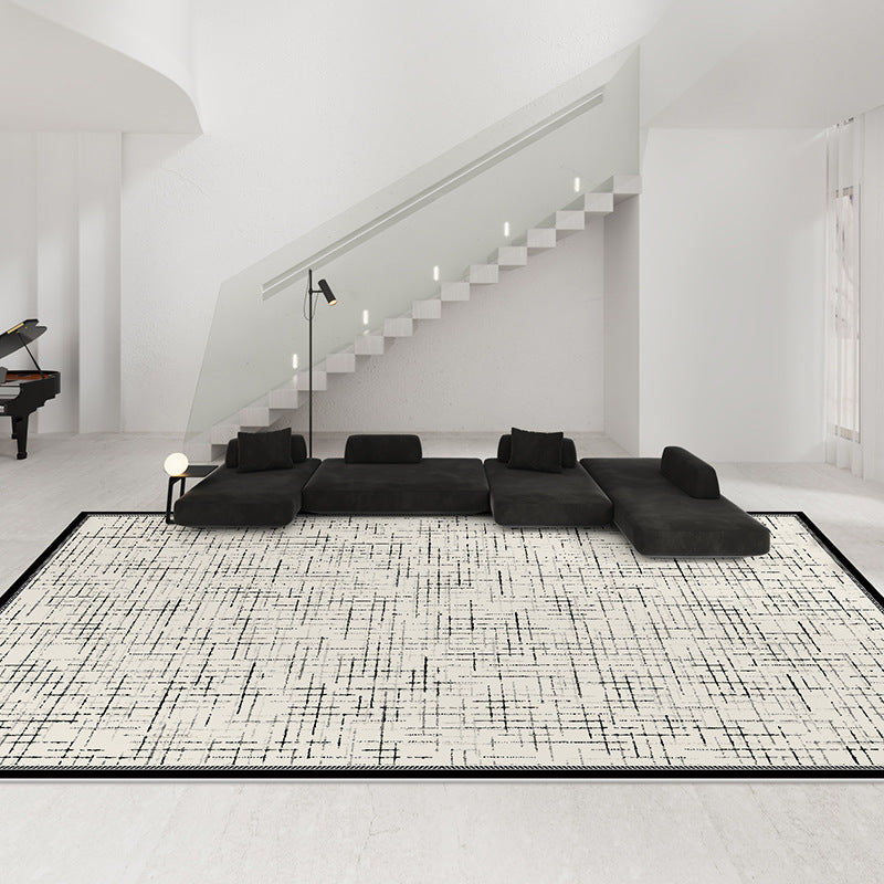 2025 Chanel-Style Rug – Waterproof, Plush, Black & White