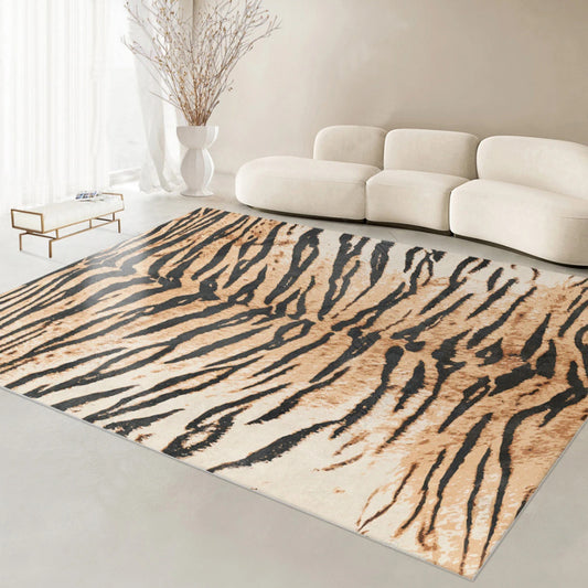 Faux Cashmere Rug – Black & White Tiger Stripe, Absorbent