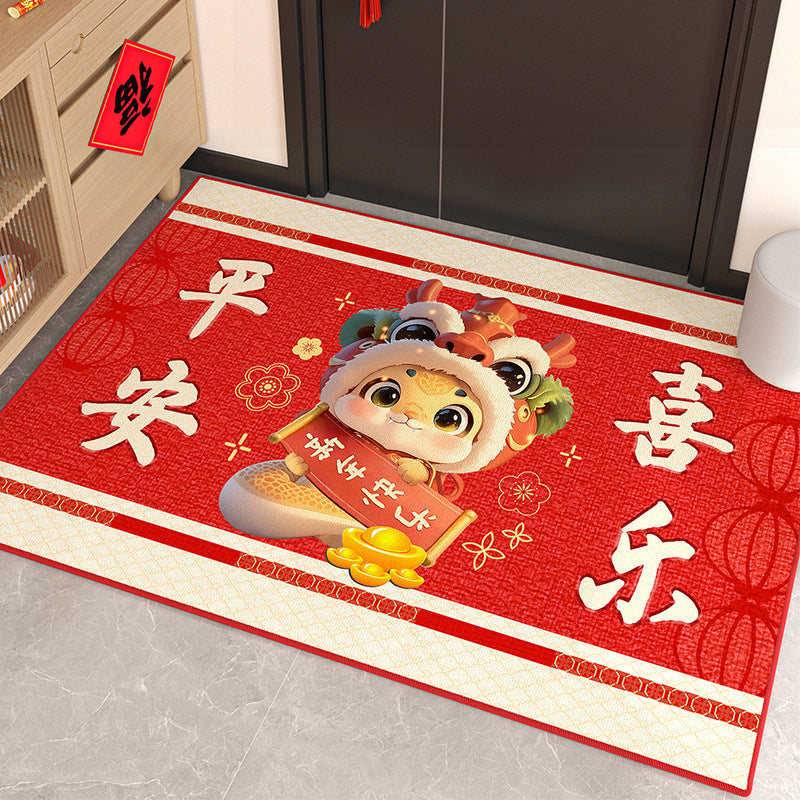 The Snake Red Entryway Doormat – Festive Durable Welcome Mat
