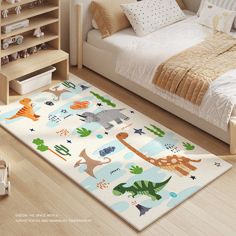 Cute Cartoon Plush Rug – Soft, Stain-Resistant, Non-Slip Bedside Carpet