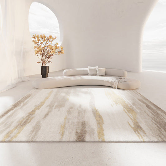 Plush Faux Cashmere Rug – Long-Pile Cream Carpet for Home