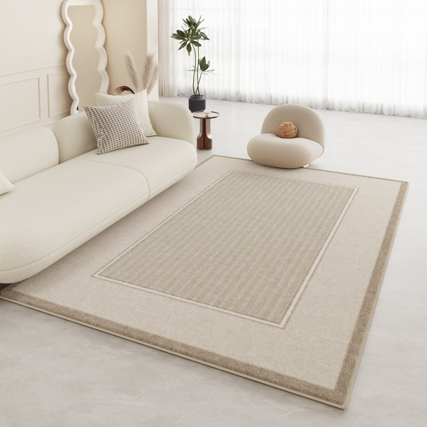 Modern Minimalist Long-Pile Rug – Soft Cream-Style Carpet
