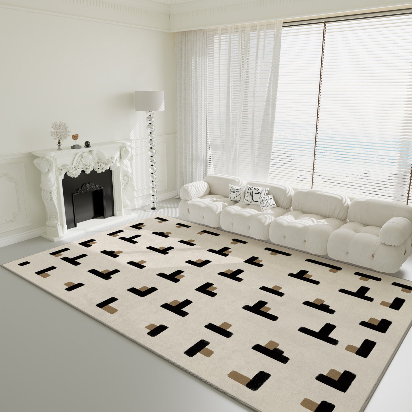 2025 Cream Loop Pile Rug – Minimalist, Full Coverage Rug