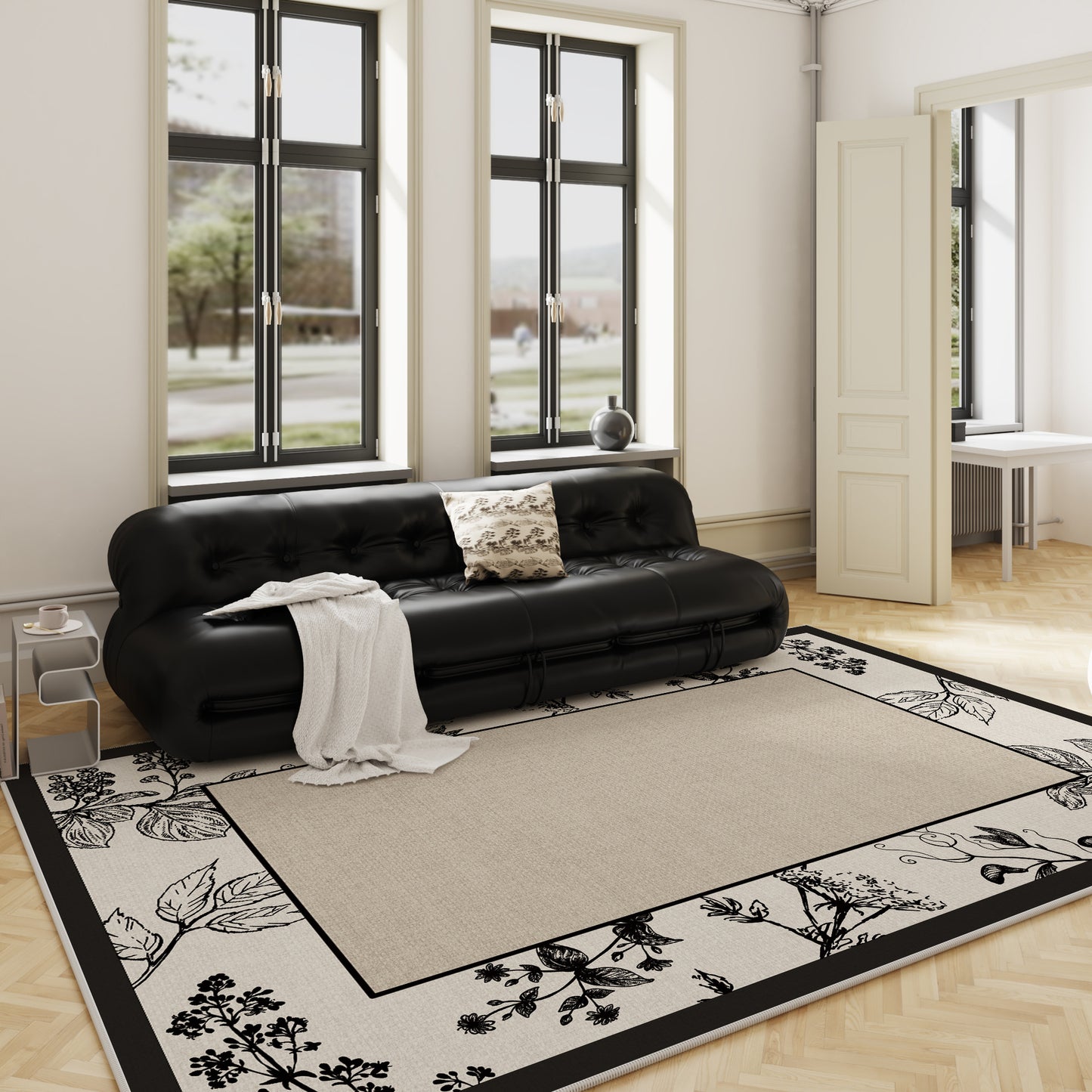 French Cream Rug – Vintage, Modern Minimalist Rug