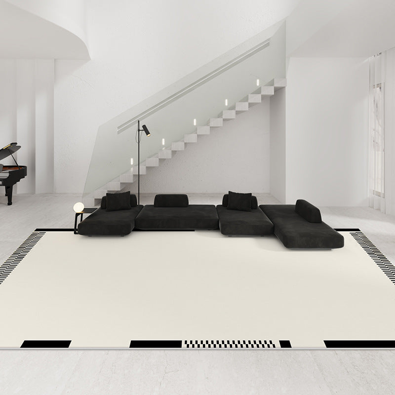 2025 Chanel-Style Rug – Waterproof, Plush, Black & White