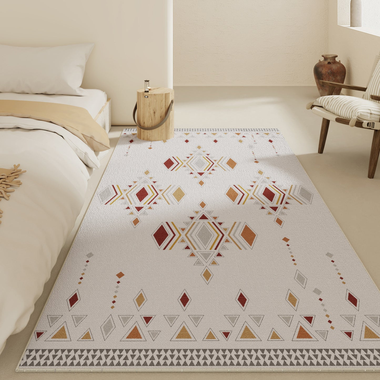 Moroccan Style Area Rug – Boho Chic Carpet for Living Room & Bedroom