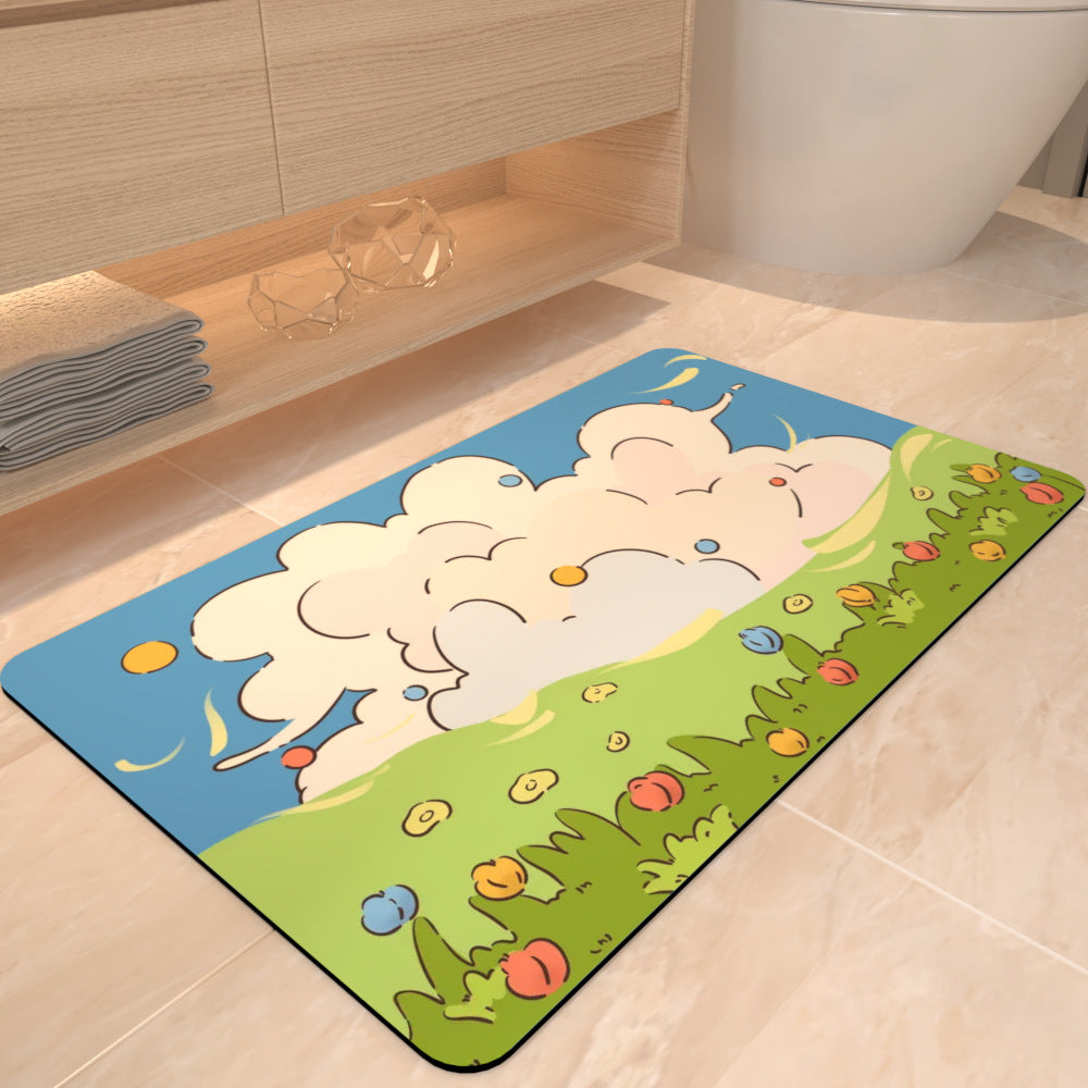 New Absorbent Quick-Dry Bathroom Rug – Non-Slip, Oil-Resistant Door Mat & Pet Pad