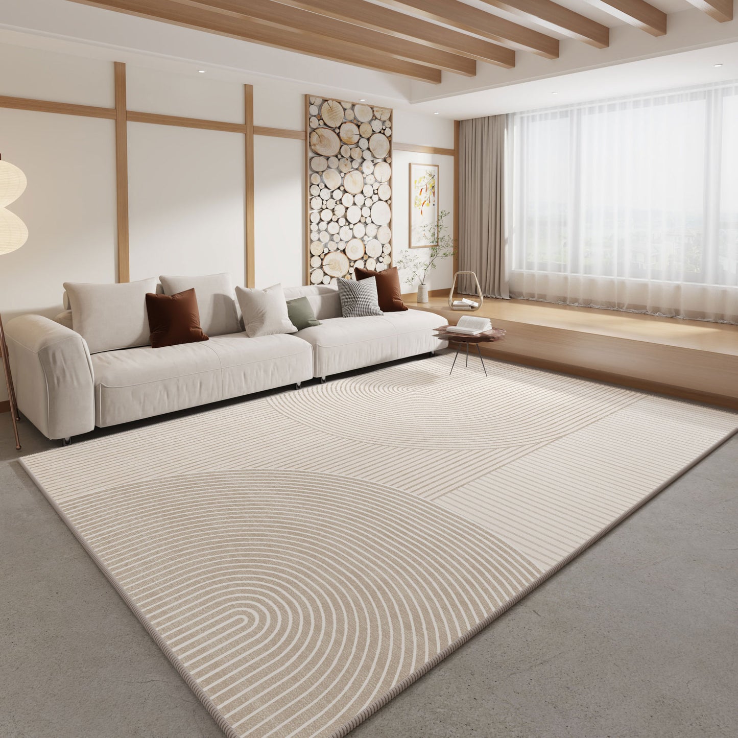 2025 Cream Loop Pile Rug – TPR Backing, Full Coverage Rug