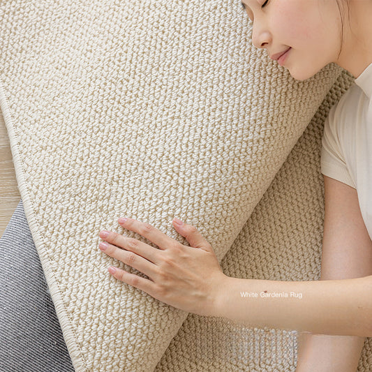 Minimalist Wabi-Sabi Rug – Cream Solid Color, Luxury Design