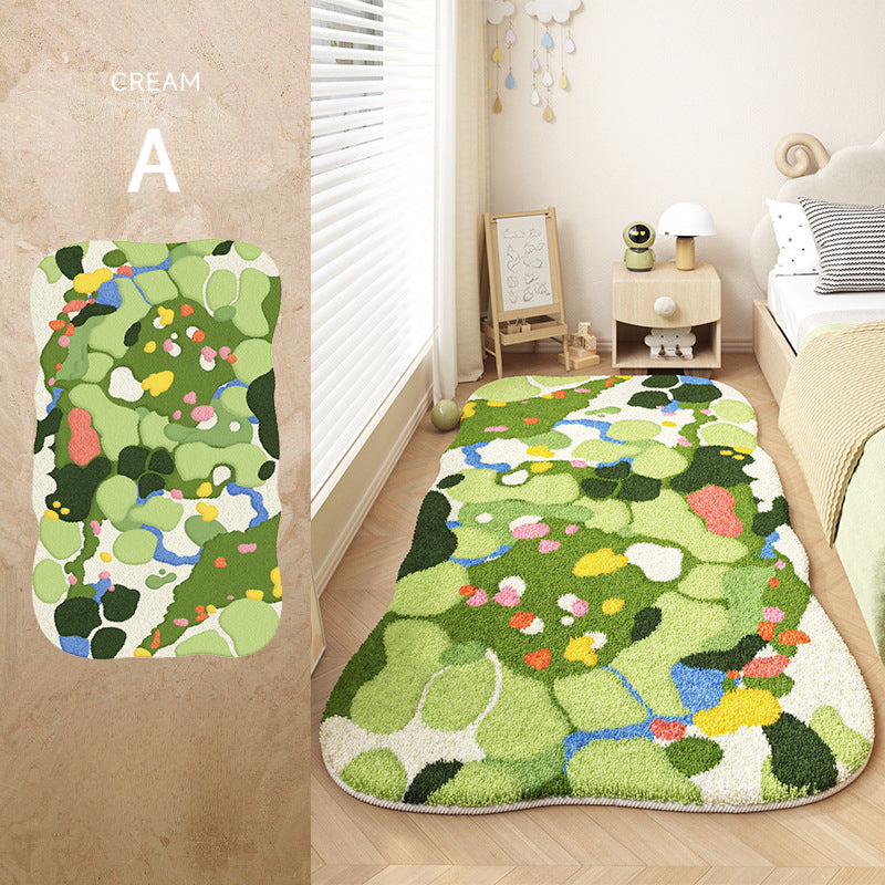 Moss-Inspired Rug – Unique Shape, Plush, Stain-Resistant