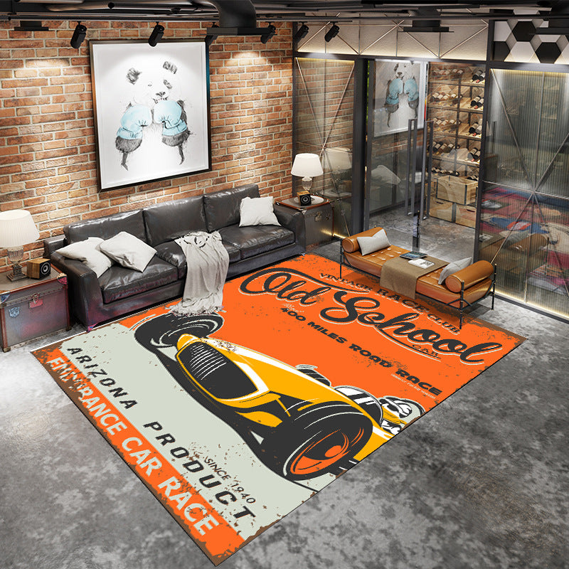 Industrial Style Rug – Vintage American Living Room & Garage Carpet