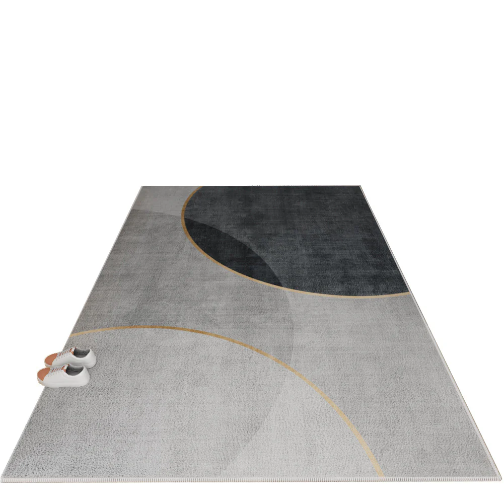 Nordic Luxury Gray Rug – Anti-Slip & Customizable Carpet