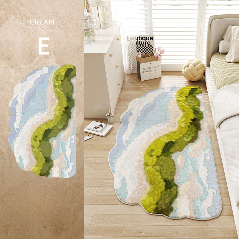 Moss-Inspired Rug – Unique Shape, Plush, Stain-Resistant