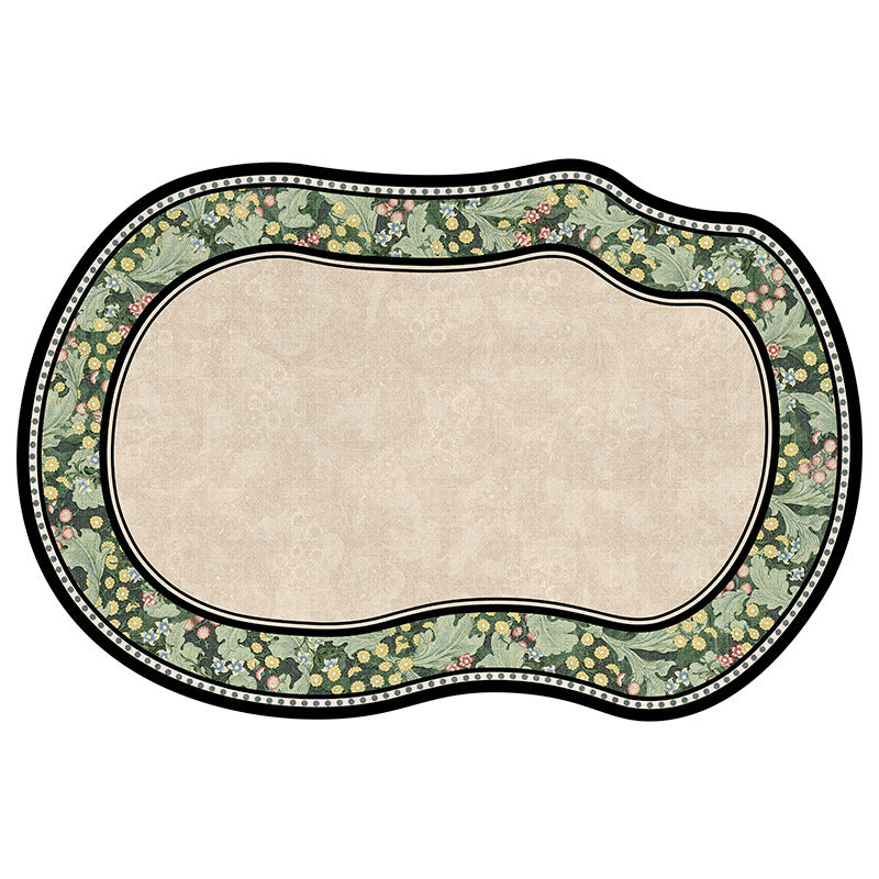 2025 Vintage French Rug – Irregular Shape, Easy-Care Rug