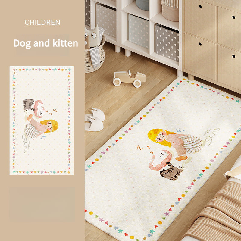 Cartoon Bedside Rug – Soft & Thick Kids' Room Carpet