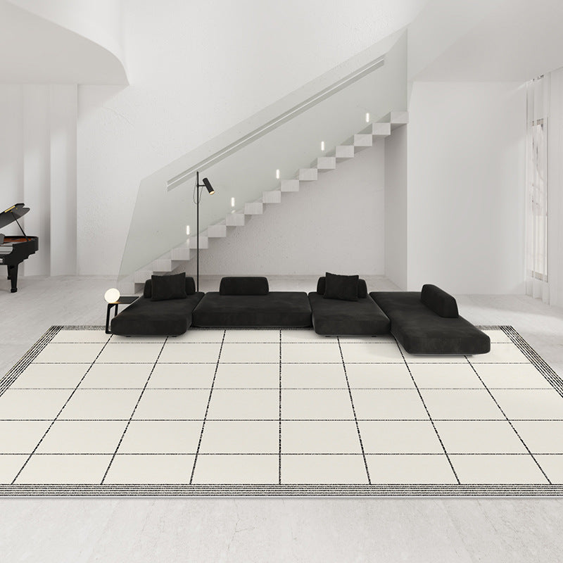 2025 Chanel-Style Rug – Waterproof, Plush, Black & White
