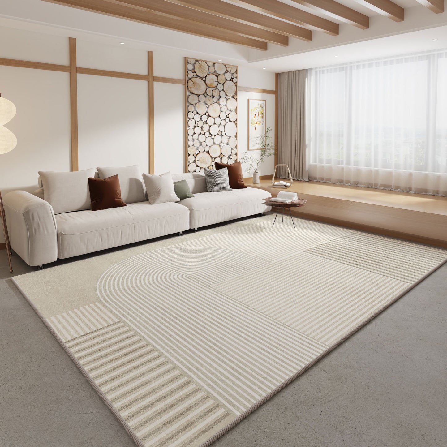 2025 Cream Loop Pile Rug – TPR Backing, Full Coverage Rug