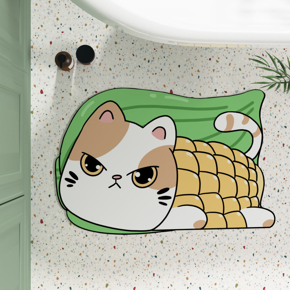 Technology Fabric Soft Bath Mat – Cartoon Non-Slip Bathroom Rug