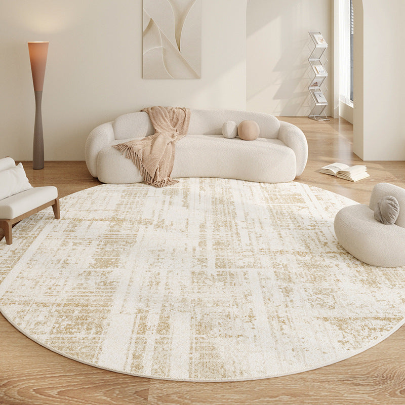 Round Faux Cashmere Rug – Soft, Non-Slip Carpet for Living Room, Office & Bedroom