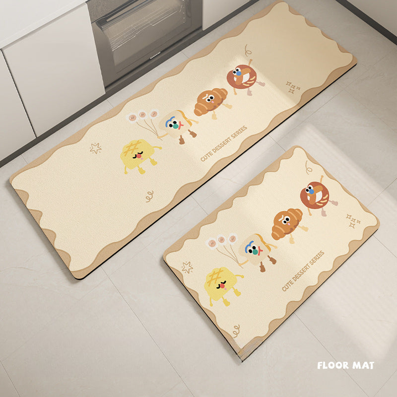 Cartoon Diatomite Kitchen Mat – Anti-Slip, Absorbent