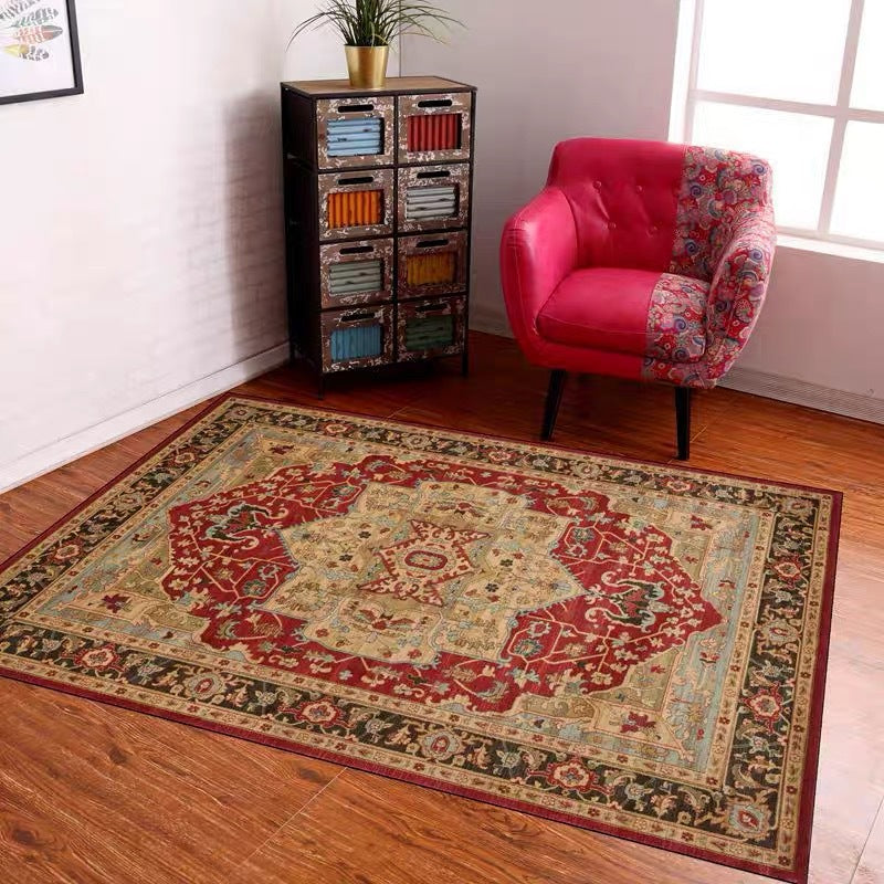 Turkish Persian-Style Rug – Vintage Non-Slip Carpet for Living Room & Bedroom