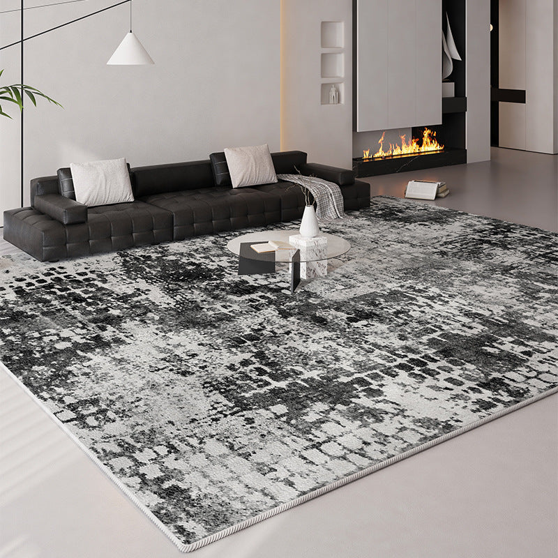 2025 Black Modern Rug – Waterproof, Low-Maintenance