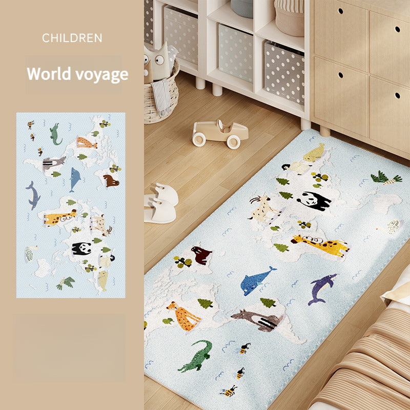 Cartoon Bedside Rug – Soft & Thick Kids' Room Carpet