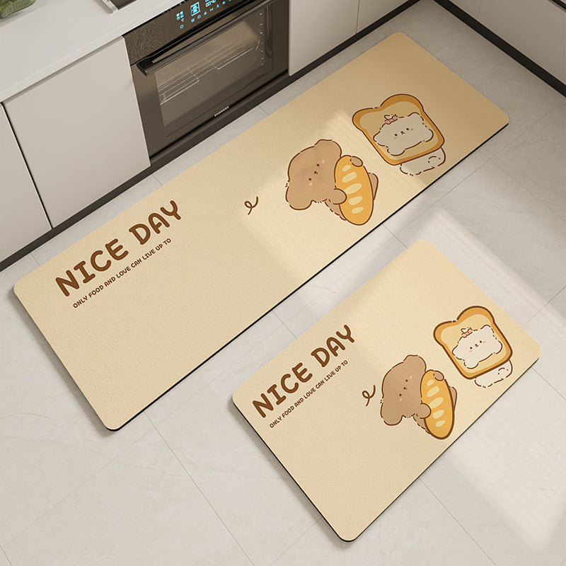 Cartoon Diatomite Kitchen Mat – Anti-Slip, Absorbent