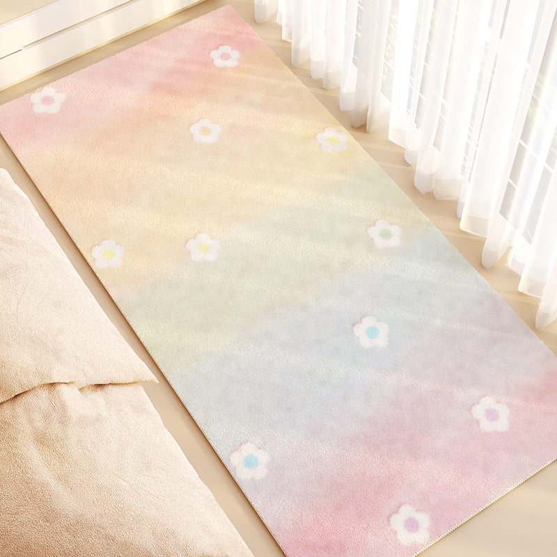 Cartoon Plush Bedside Rug – Soft & Non-Slip Kids’ Room Carpet