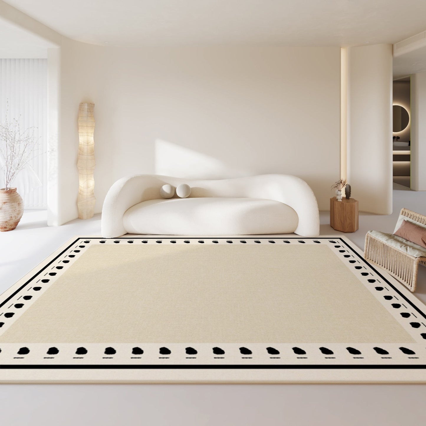 High-End Minimalist French Style Rug – Luxury Waterproof Carpet for Living Room & Bedroom