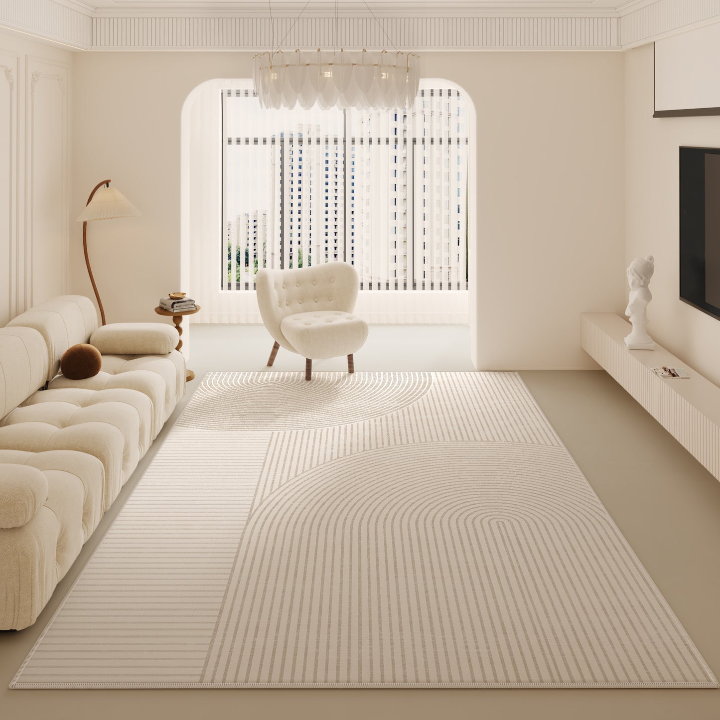 2025 Cream Loop Pile Rug – Stain-Resistant, Full Coverage