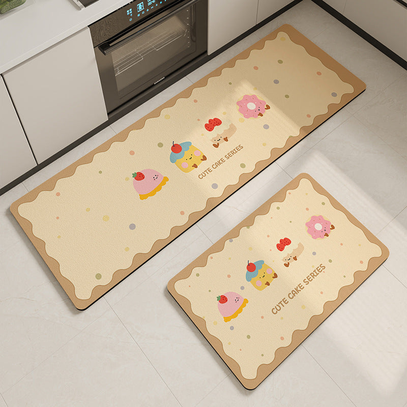 Cartoon Diatomite Kitchen Mat – Anti-Slip, Absorbent