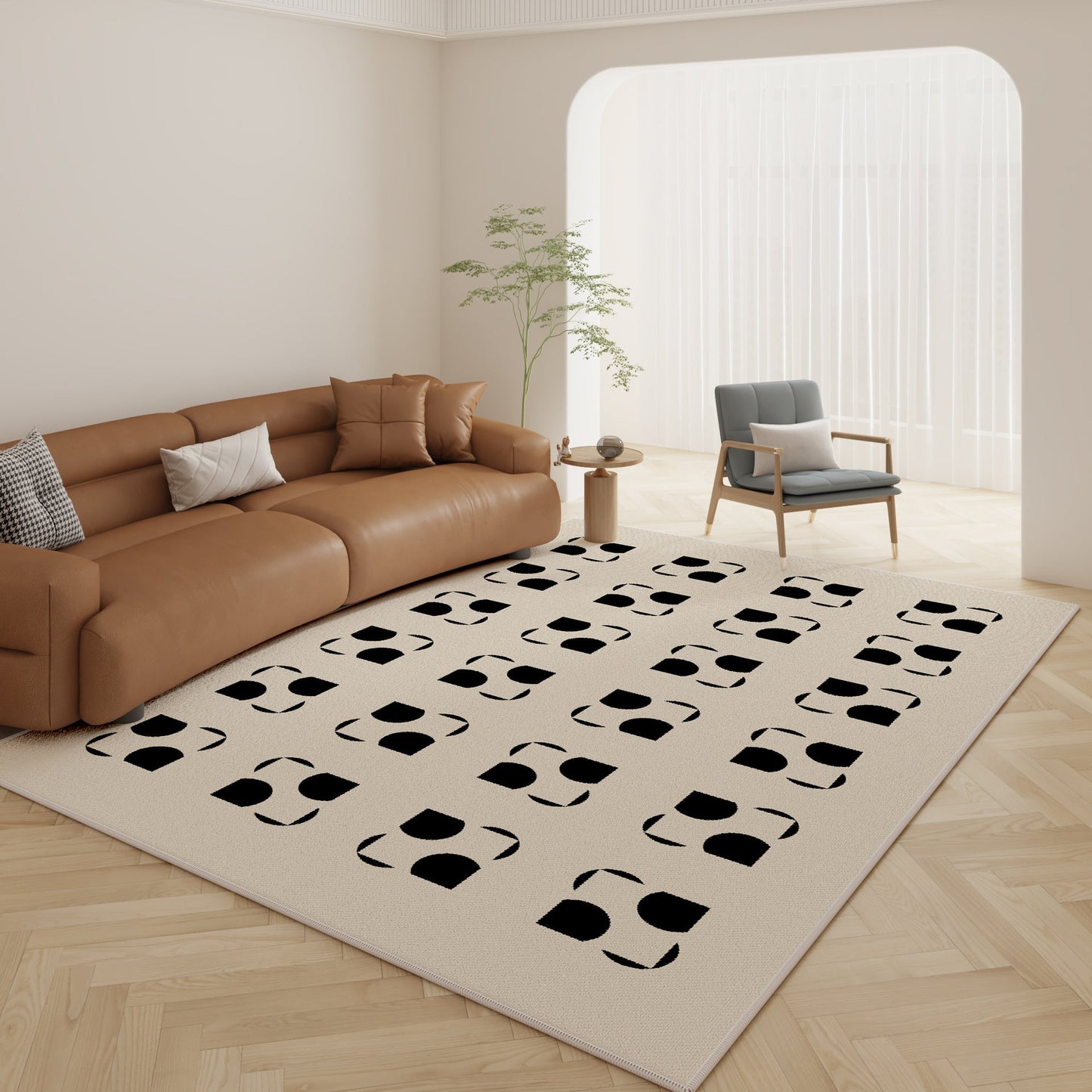 Modern Cream-Style Carpet – Soft Minimalist Living Room Rug