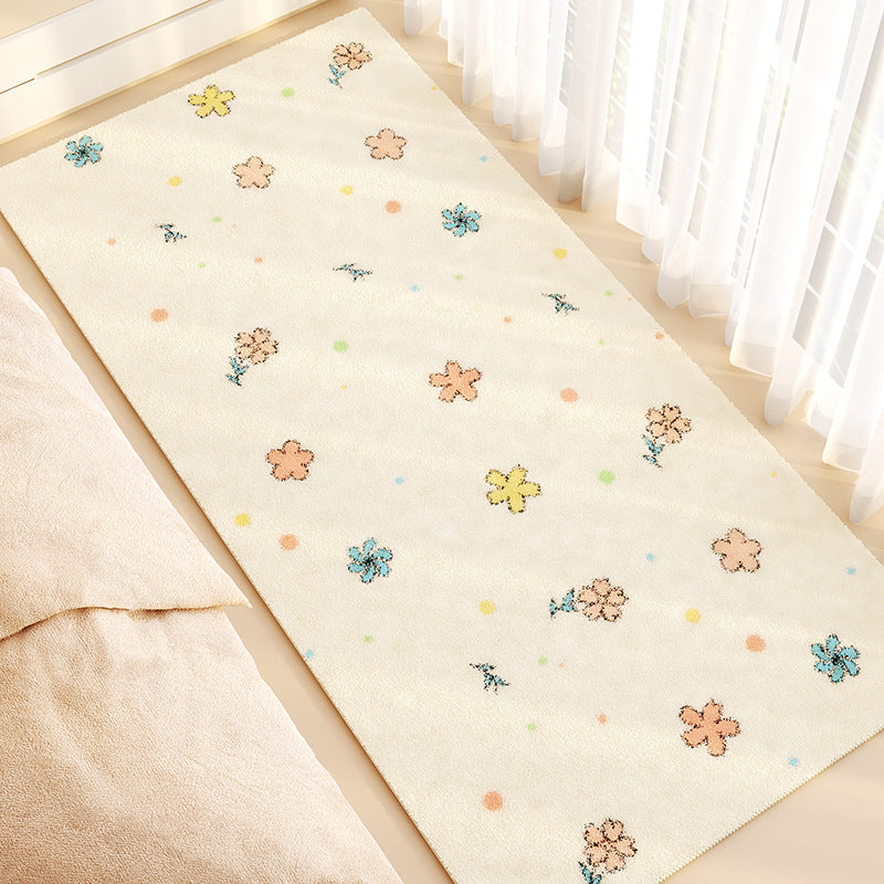 Cartoon Plush Bedside Rug – Soft & Non-Slip Kids’ Room Carpet