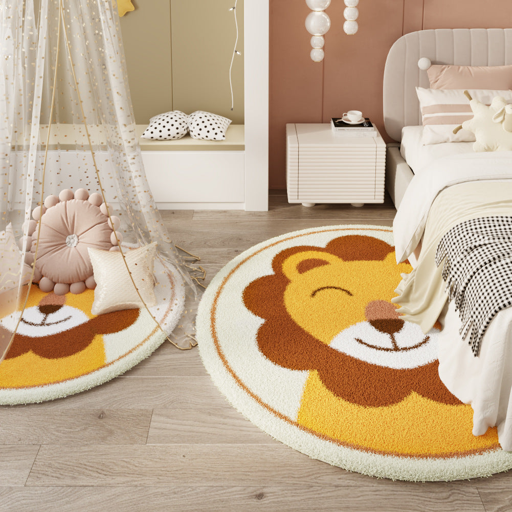 Cartoon Round Area Rug – Living Room, Study, Kids, Nordic Minimalist, Bedside Carpet