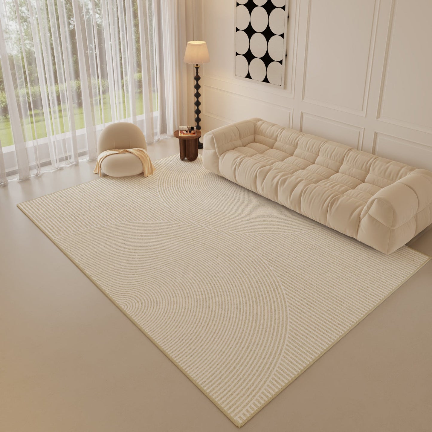 Minimalist Cream Plush Carpet – Waterproof & Anti-Stain