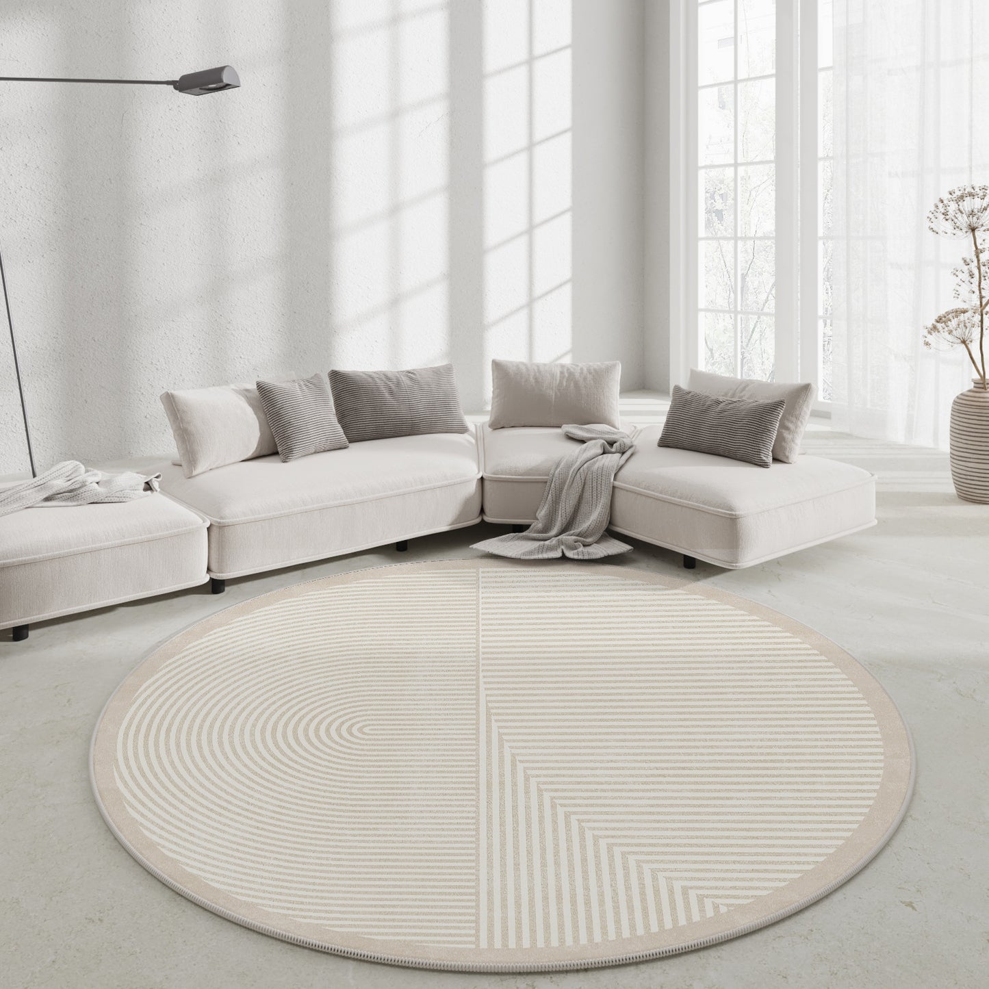 Wabi-Sabi Round Rug – Anti-Slip & Soundproof Floor Mat for Home & Office