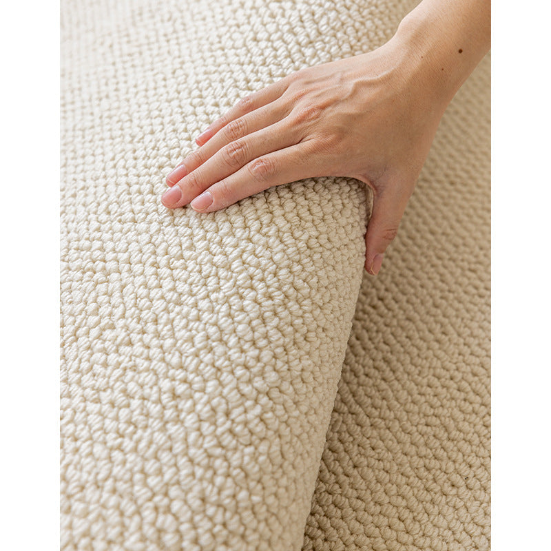 Cream-Colored Woven Bedroom Rug – Scratch-Resistant & Soundproof Carpet