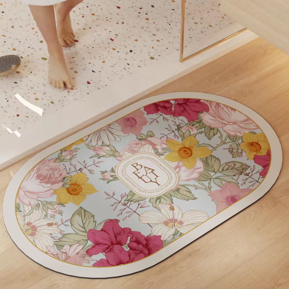 New Fresh-Style Thickened Absorbent Bathroom Mat – Quick-Dry & Non-Slip