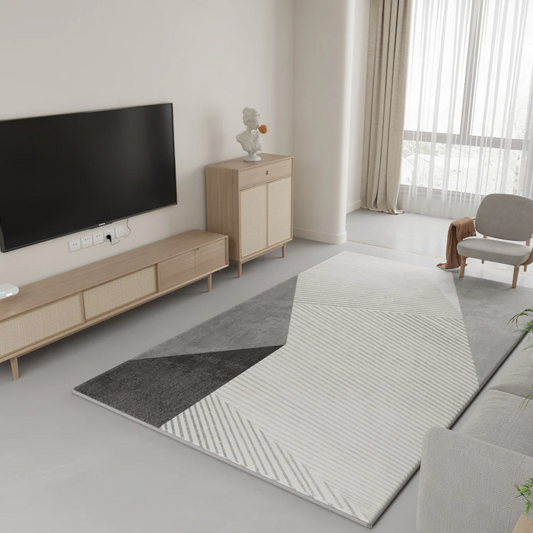 Nordic Luxury Gray Rug – Anti-Slip & Customizable Carpet