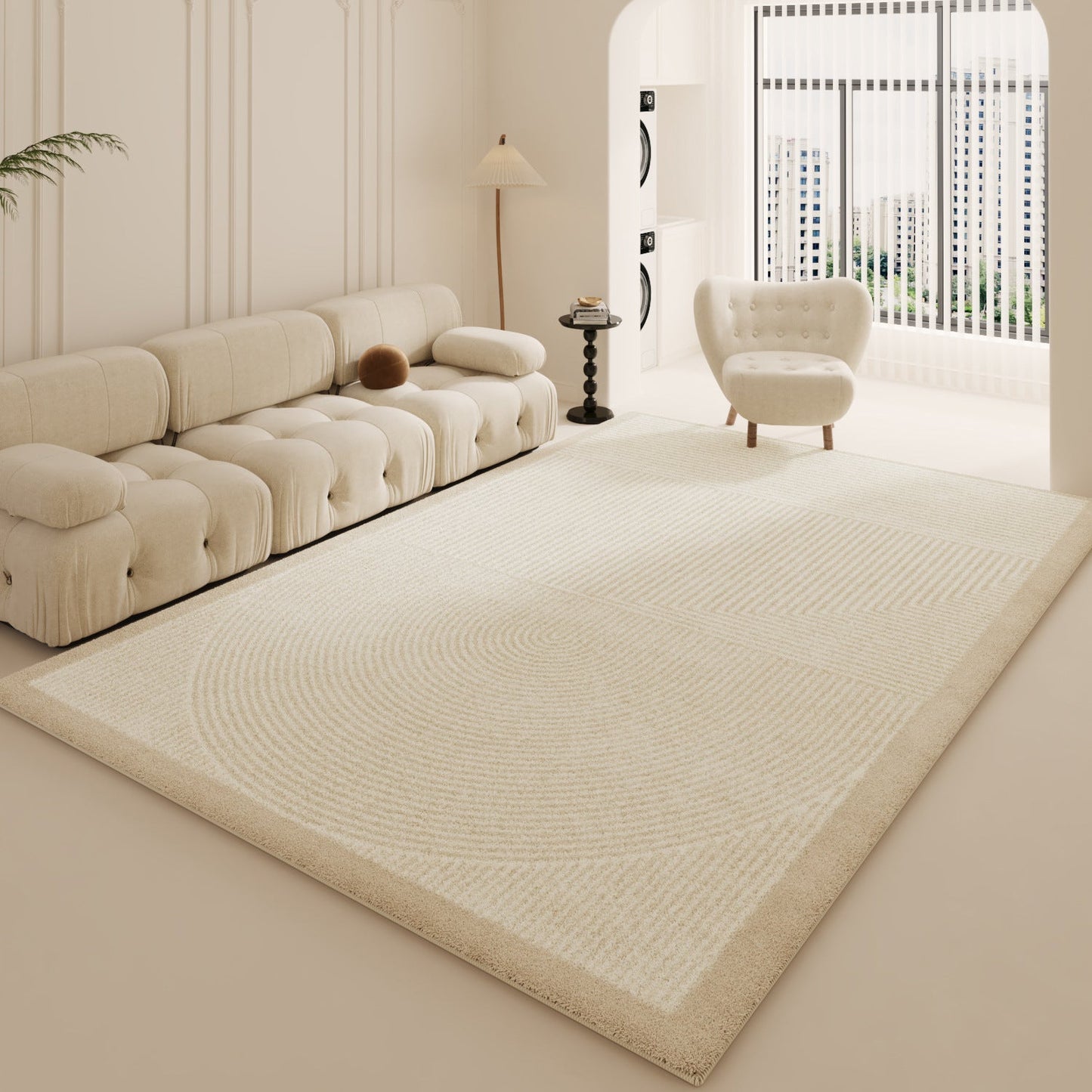 2025 Cream Shag Rug – Modern, Plush, Full Coverage
