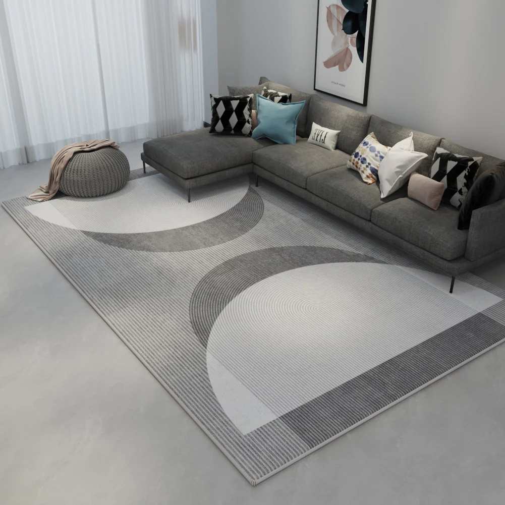 Nordic Luxury Gray Rug – Anti-Slip & Customizable Carpet