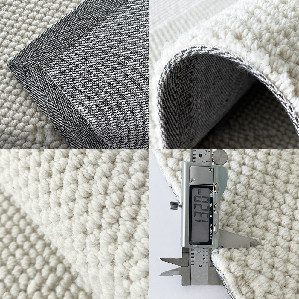 New Zealand Wool Carpet – Pure Color Luxury Minimalist Cream White Bedroom Rug