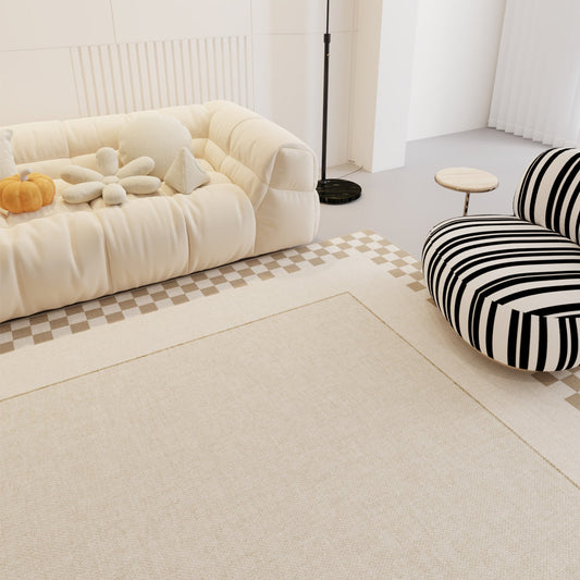 High-End Cream Rug – French-Inspired Luxury Carpet for Living Room